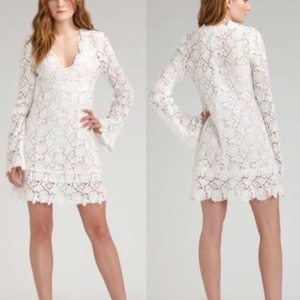 Diane Von Furstenberg DVF "Hippolyte" White Lace Crochet Dress - FIRM